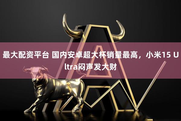 最大配资平台 国内安卓超大杯销量最高，小米15 Ultra闷声发大财